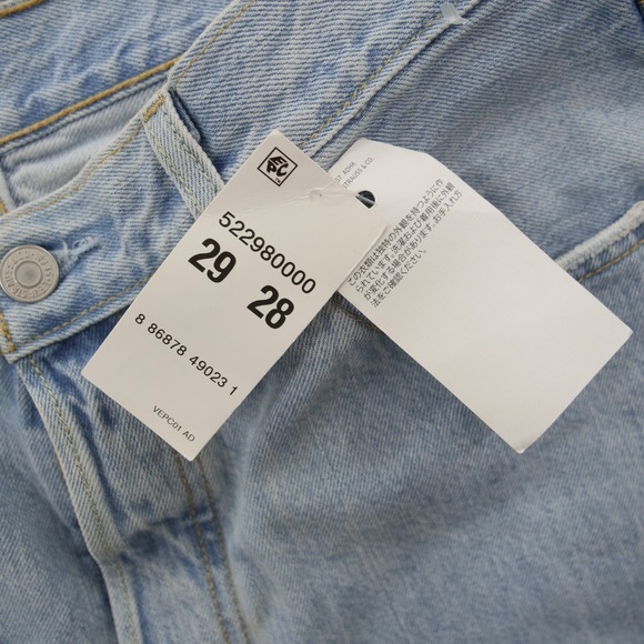 Levis Jeans Womens 29 501 Blue Crop Light Wash Mid Rise Split Hem New - Picture 5 of 12